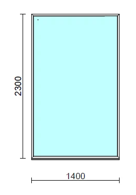 Fix ablak  140x230 cm   Green 76 profilból