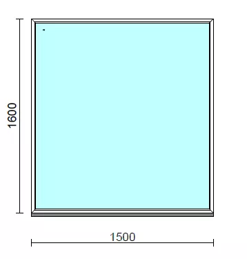 Fix ablak.  150x160 cm (Rendelhető méretek: szélesség 145-154 cm, magasság 155-164 cm.) Deluxe A85 profilból
