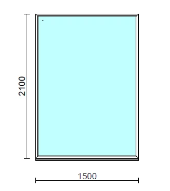 Fix ablak  150x210 cm   Green 76 profilból