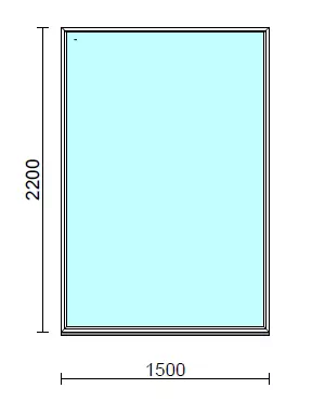 Fix ablak.  150x220 cm (Rendelhető méretek: szélesség 145-154 cm, magasság 215-224 cm.)   Green 76 profilból