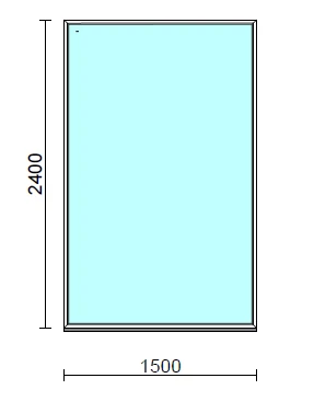 Fix ablak  150x240 cm   Green 76 profilból