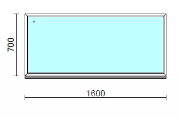 Fix ablak.  160x 70 cm (Rendelhető méretek: szélesség 155-164 cm, magasság 65-74 cm.)   Green 76 profilból