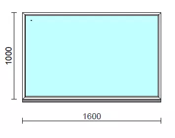 Fix ablak.  160x100 cm (Rendelhető méretek: szélesség 155-164 cm, magasság 95-104 cm.) Deluxe A85 profilból