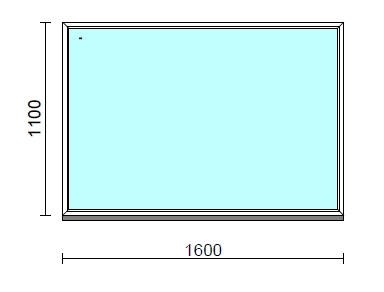 Fix ablak.  160x110 cm (Rendelhető méretek: szélesség 155-164 cm, magasság 105-114 cm.) Deluxe A85 profilból