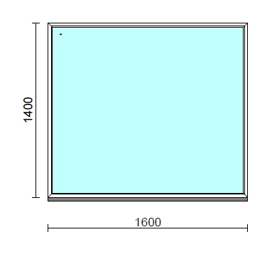 Fix ablak.  160x140 cm (Rendelhető méretek: szélesség 155-164 cm, magasság 135-144 cm.) Deluxe A85 profilból