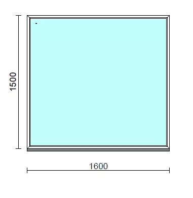 Fix ablak.  160x150 cm (Rendelhető méretek: szélesség 155-164 cm, magasság 145-154 cm.) Deluxe A85 profilból
