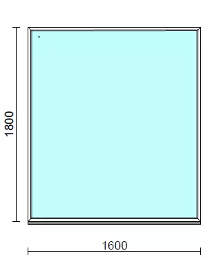 Fix ablak.  160x180 cm (Rendelhető méretek: szélesség 155-164 cm, magasság 175-184 cm.)   Green 76 profilból