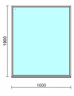 Fix ablak.  160x190 cm (Rendelhető méretek: szélesség 155-164 cm, magasság 185-194 cm.) Deluxe A85 profilból