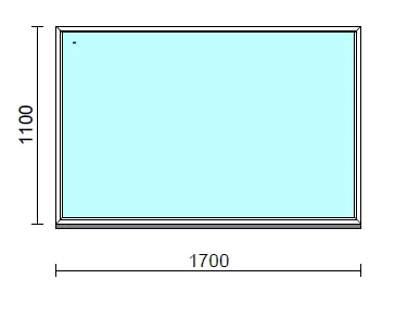 Fix ablak.  170x110 cm (Rendelhető méretek: szélesség 165-174 cm, magasság 105-114 cm.) Deluxe A85 profilból