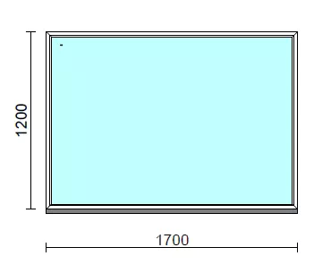 Fix ablak.  170x120 cm (Rendelhető méretek: szélesség 165-174 cm, magasság 115-124 cm.) Deluxe A85 profilból