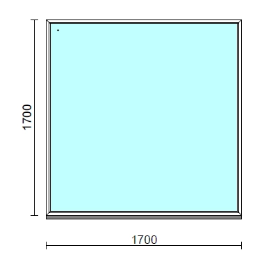 Fix ablak.  170x170 cm (Rendelhető méretek: szélesség 165-174 cm, magasság 165-174 cm.)   Green 76 profilból
