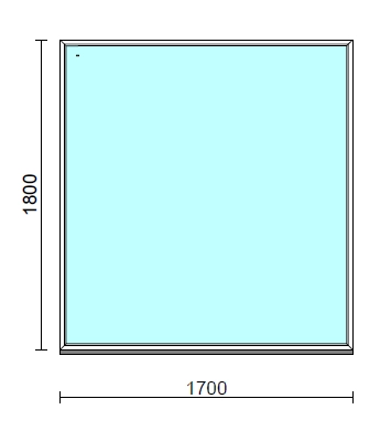 Fix ablak.  170x180 cm (Rendelhető méretek: szélesség 165-174 cm, magasság 175-184 cm.) Deluxe A85 profilból