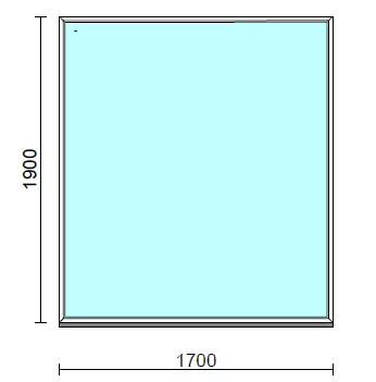 Fix ablak.  170x190 cm (Rendelhető méretek: szélesség 165-174 cm, magasság 185-194 cm.) Deluxe A85 profilból