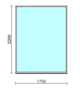 Fix ablak.  170x220 cm (Rendelhető méretek: szélesség 165-174 cm, magasság 215-224 cm.) Deluxe A85 profilból