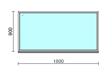 Fix ablak.  180x 90 cm (Rendelhető méretek: szélesség 175-184 cm, magasság 85-94 cm.)   Green 76 profilból