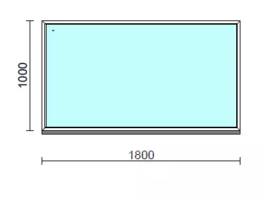 Fix ablak.  180x100 cm (Rendelhető méretek: szélesség 175-184 cm, magasság 95-104 cm.)   Green 76 profilból