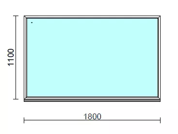 Fix ablak.  180x110 cm (Rendelhető méretek: szélesség 175-184 cm, magasság 105-114 cm.)  New Balance 85 profilból