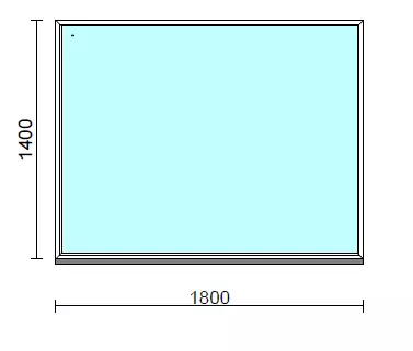 Fix ablak.  180x140 cm (Rendelhető méretek: szélesség 175-184 cm, magasság 135-144 cm.)   Green 76 profilból