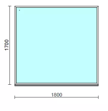 Fix ablak.  180x170 cm (Rendelhető méretek: szélesség 175-184 cm, magasság 165-174 cm.) Deluxe A85 profilból