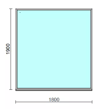 Fix ablak.  180x190 cm (Rendelhető méretek: szélesség 175-184 cm, magasság 185-194 cm.) Deluxe A85 profilból