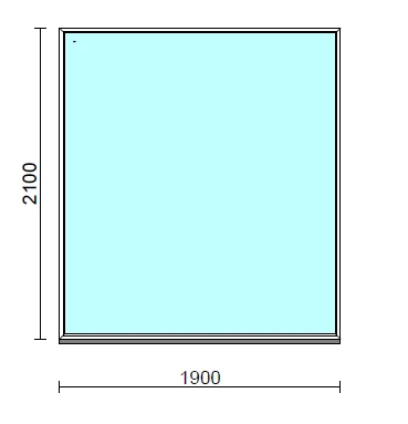 Fix ablak.  190x210 cm (Rendelhető méretek: szélesség 185-194 cm, magasság 205-214 cm.)   Green 76 profilból