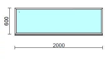 Fix ablak  200x 60 cm Deluxe A85 profilból