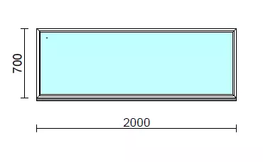 Fix ablak.  200x 70 cm (Rendelhető méretek: szélesség 195-204 cm, magasság 65-74 cm.)   Green 76 profilból