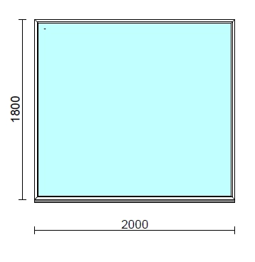 Fix ablak.  200x180 cm (Rendelhető méretek: szélesség 195-204 cm, magasság 175-184 cm.)   Green 76 profilból