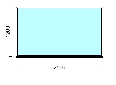 Fix ablak.  210x120 cm (Rendelhető méretek: szélesség 205-214 cm, magasság 115-124 cm.)  New Balance 85 profilból