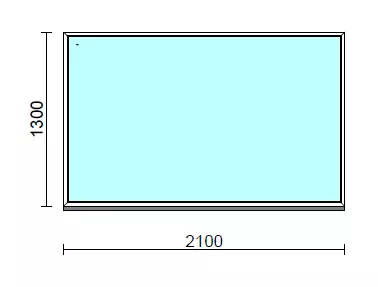 Fix ablak.  210x130 cm (Rendelhető méretek: szélesség 205-214 cm, magasság 125-134 cm.)   Green 76 profilból