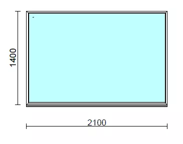 Fix ablak.  210x140 cm (Rendelhető méretek: szélesség 205-214 cm, magasság 135-144 cm.)   Green 76 profilból