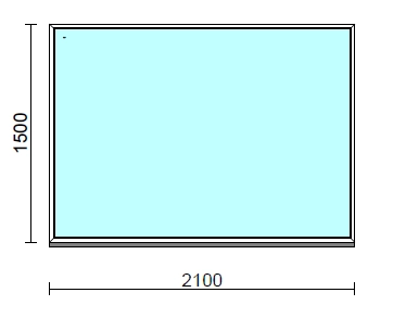 Fix ablak.  210x150 cm (Rendelhető méretek: szélesség 205-214 cm, magasság 145-154 cm.)  New Balance 85 profilból