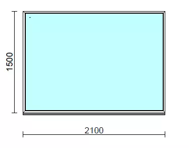 Fix ablak.  210x150 cm (Rendelhető méretek: szélesség 205-214 cm, magasság 145-154 cm.) Deluxe A85 profilból