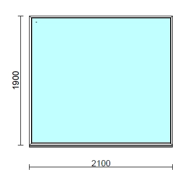 Fix ablak.  210x190 cm (Rendelhető méretek: szélesség 205-214 cm, magasság 185-194 cm.) Deluxe A85 profilból