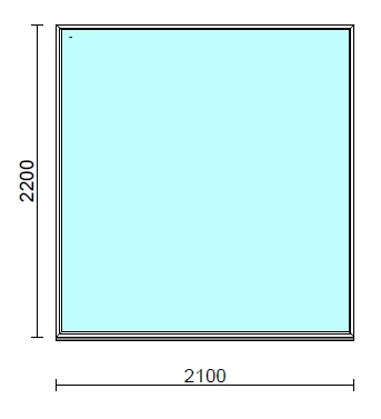 Fix ablak.  210x220 cm (Rendelhető méretek: szélesség 205-210 cm, magasság 215-220 cm.)   Green 76 profilból