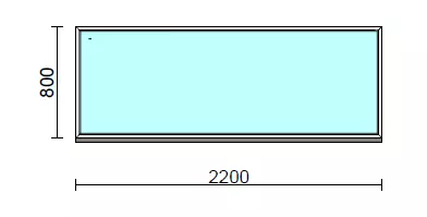 Fix ablak.  220x 80 cm (Rendelhető méretek: szélesség 215-224 cm, magasság 75-84 cm.)   Green 76 profilból