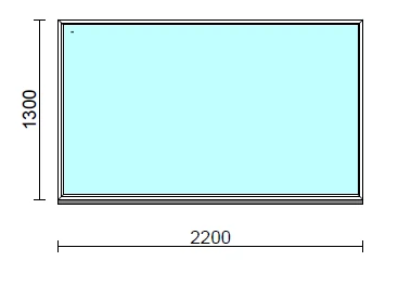 Fix ablak  220x130 cm Deluxe A85 profilból