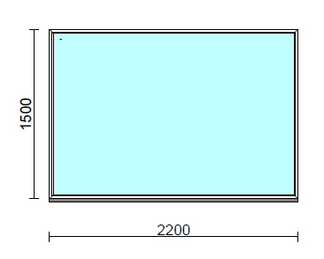 Fix ablak.  220x150 cm (Rendelhető méretek: szélesség 215-224 cm, magasság 145-154 cm.) Deluxe A85 profilból