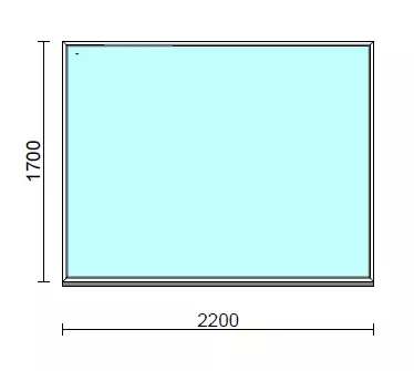 Fix ablak.  220x170 cm (Rendelhető méretek: szélesség 215-224 cm, magasság 165-174 cm.)   Green 76 profilból