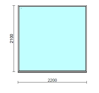 Fix ablak.  220x210 cm (Rendelhető méretek: szélesség 215-220 cm, magasság 205-210 cm.)   Green 76 profilból
