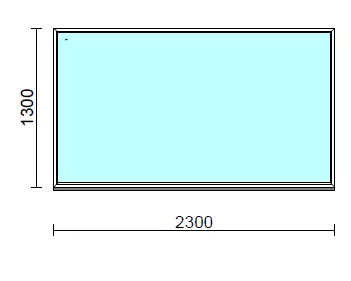 Fix ablak.  230x130 cm (Rendelhető méretek: szélesség 225-234 cm, magasság 125-134 cm.)   Green 76 profilból