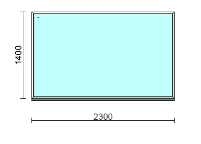Fix ablak.  230x140 cm (Rendelhető méretek: szélesség 225-234 cm, magasság 135-144 cm.)   Green 76 profilból