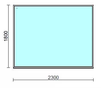Fix ablak.  230x180 cm (Rendelhető méretek: szélesség 225-234 cm, magasság 175-184 cm.) Deluxe A85 profilból