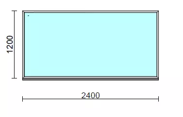 Fix ablak.  240x120 cm (Rendelhető méretek: szélesség 235-240 cm, magasság 115-124 cm.)   Green 76 profilból