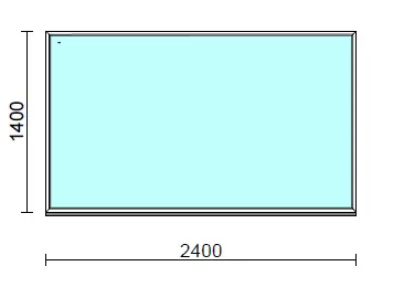 Fix ablak.  240x140 cm (Rendelhető méretek: szélesség 235-240 cm, magasság 135-144 cm.)   Green 76 profilból
