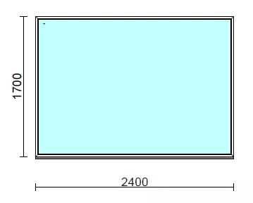 Fix ablak.  240x170 cm (Rendelhető méretek: szélesség 235-240 cm, magasság 165-170 cm.)   Green 76 profilból