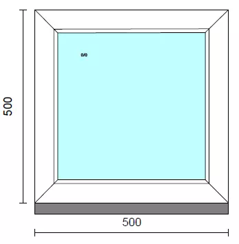 Fix ablak.   50x 50 cm (Rendelhető méretek: szélesség 50-54 cm, magasság 50-54 cm.) Deluxe A85 profilból