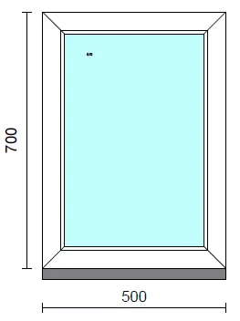 Fix ablak.   50x 70 cm (Rendelhető méretek: szélesség 50-54 cm, magasság 65-74 cm.)   Green 76 profilból