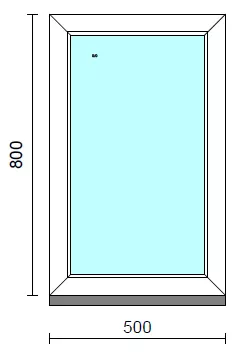 Fix ablak.   50x 80 cm (Rendelhető méretek: szélesség 50-54 cm, magasság 75-84 cm.)   Green 76 profilból