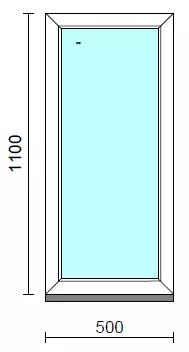 Fix ablak.   50x110 cm (Rendelhető méretek: szélesség 50-54 cm, magasság 105-114 cm.)   Green 76 profilból